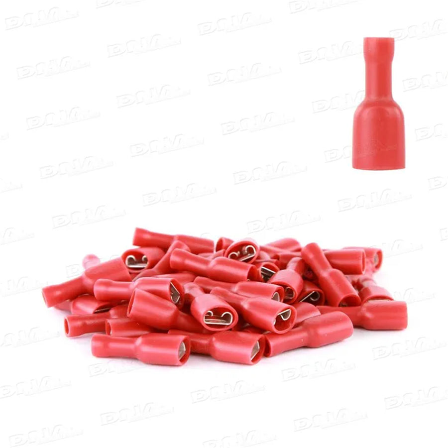 DNA WCI073 - ROTE SPATEN-CRIMPVERBINDER 6.4MM - 100 STÜCK