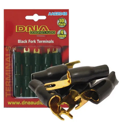DNA AAC204B - 4 AWG FORK TERMINAL BLACK (10 PACK)