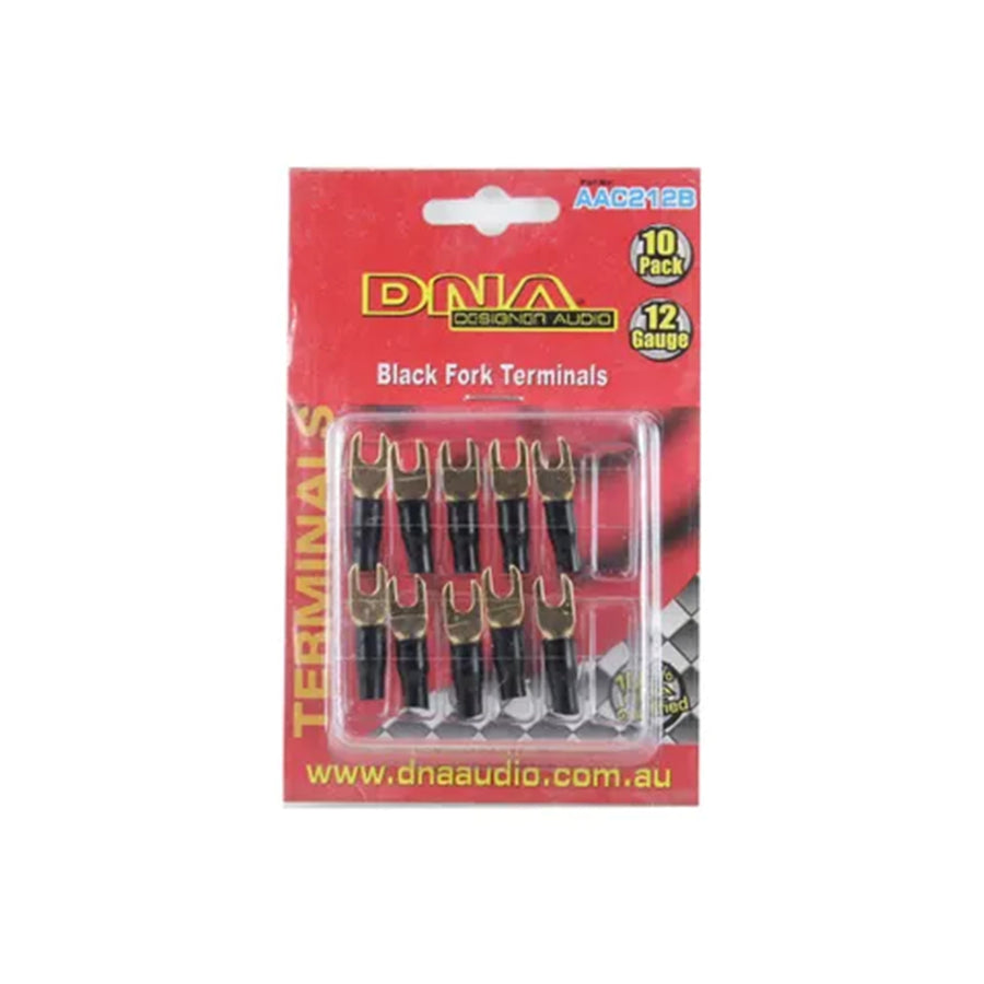 DNA AAC212B - 12 AWG FORK TERMINAL BLACK (10 PACK)