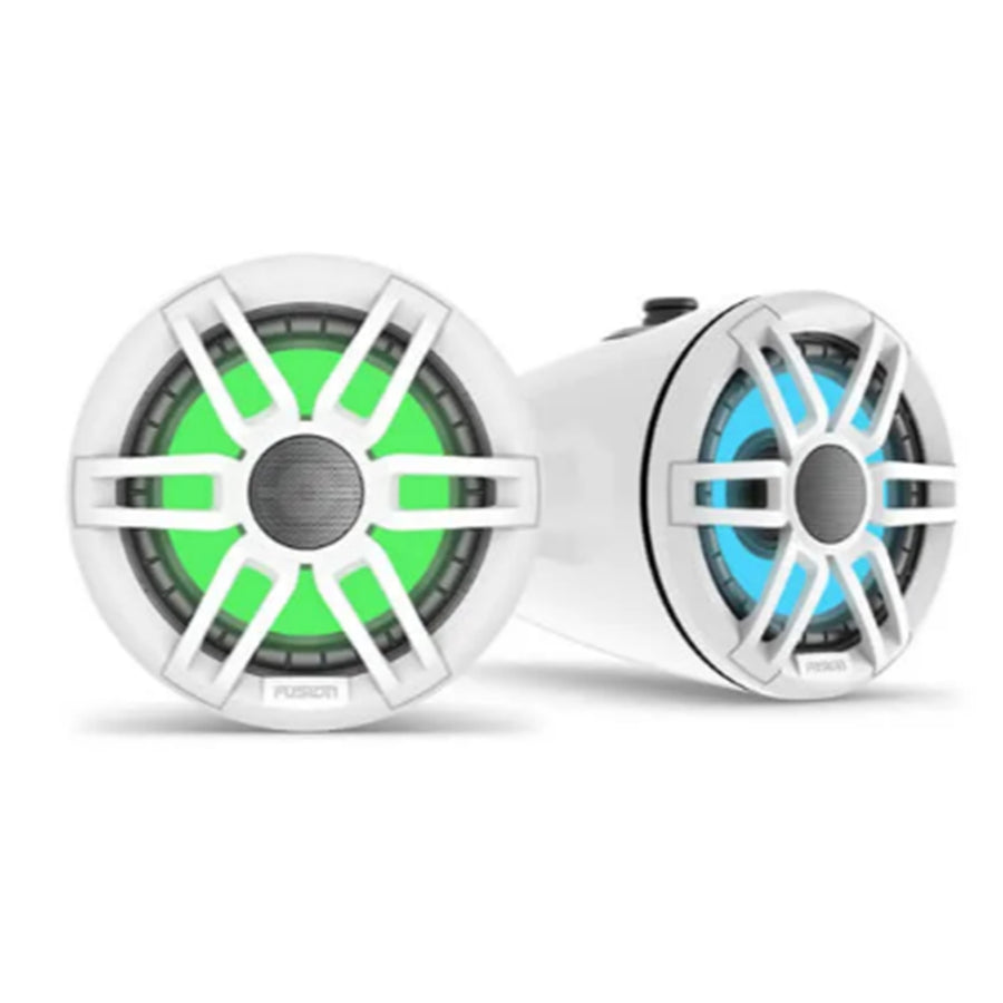 010-02196-20 - FUSION 6.5" MARINE SPEAKERS PAIR 200W XS SERIES SPORTS WHITE WITH RGB LED LIGHTING