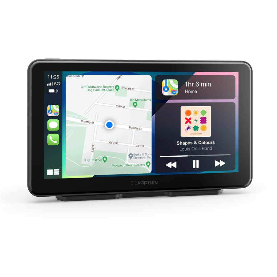 Kapture KPT-W72 Wireless 7" Apple Carplay Android Auto Navigation with Front & Rear Dash Camera