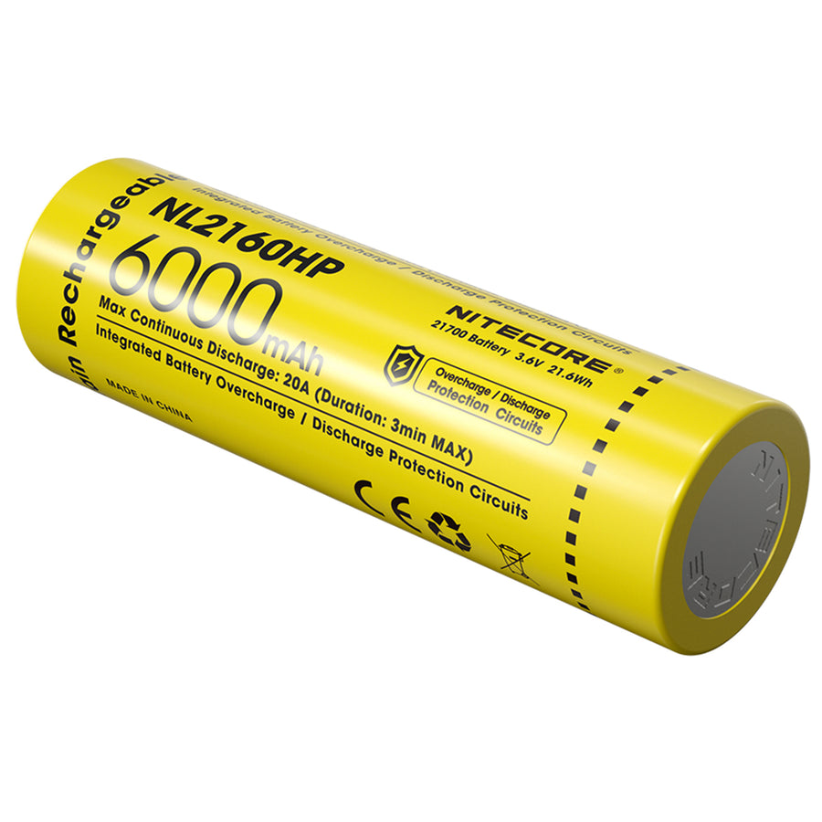 NITECORE LI-ION RECHARGEABLE 21700 HIGH DRAIN BATTERY 6000MAH 3.6V