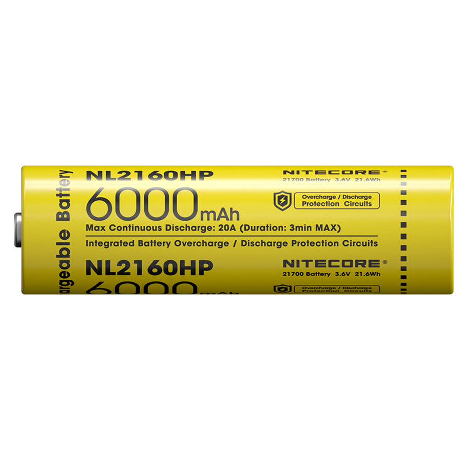 NITECORE LI-ION RECHARGEABLE 21700 HIGH DRAIN BATTERY 6000MAH 3.6V