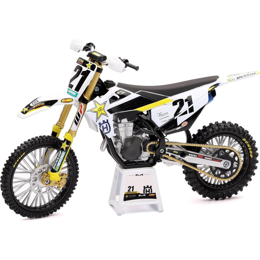 NEW RAY MODELL NR-58233 – MODELL MOTOCROSS HUSQVARNA FC450 MAßSTAB 1:12 VON NEW RAY FACTORY RACING ROCKSTAR ENERGY JASON ANDERSON