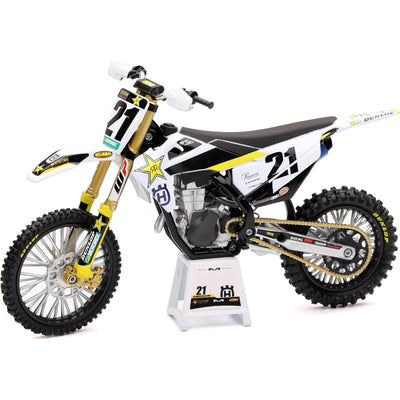 NEW RAY MODEL NR-58233 - MODEL DIRT BIKE HUSQVARNA FC450 1:12 SCALE BY NEW RAY FACTORY RACING ROCKSTAR ENERGY JASON ANDERSON
