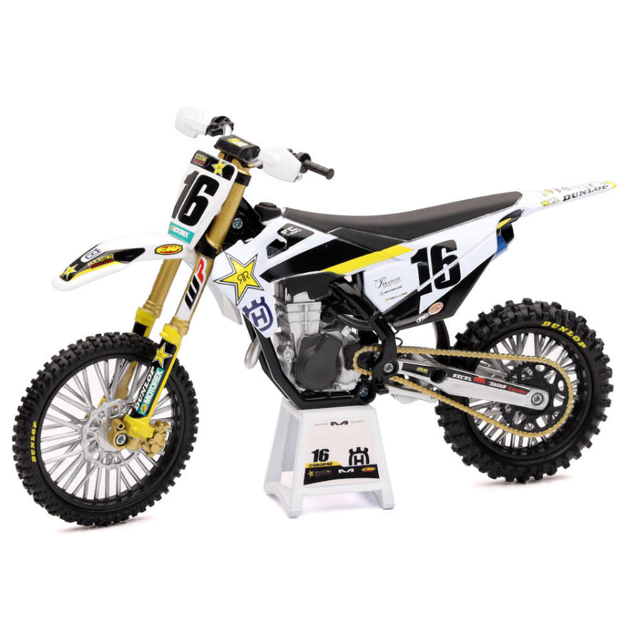 NEW RAY MODELL NR-58243 - MODELL DIRT BIKE HUSQVARNA FC450 MAßSTAB 1:12 VON NEW RAY FACTORY RACING ROCKSTAR ENERGY ZACH OSBORNE
