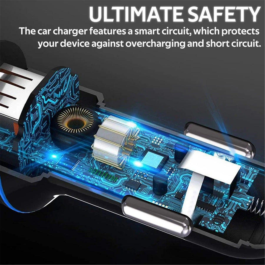 Promate VOLTRIP-DUO-BLK - 3.4A Dual Port USB-A Car Charger. Charge 2 Devices Same Time. Short-Circuit