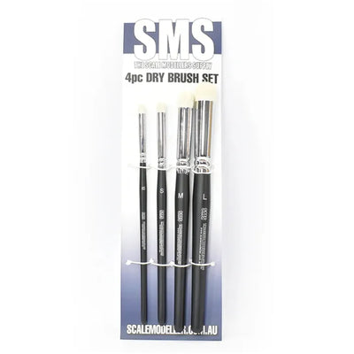 SMS SCALE MODELLERS SUPPLY SYNTHETIC DRY BRUSH SET 4PC