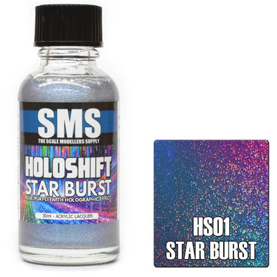 SMS HS01 - AIRBRUSHFARBE 30ML HOLOSHIFT STAR BURST BLAU/LILA/HOLO ACRYLHARZLACK SCALE MODELLERS SUPPLY