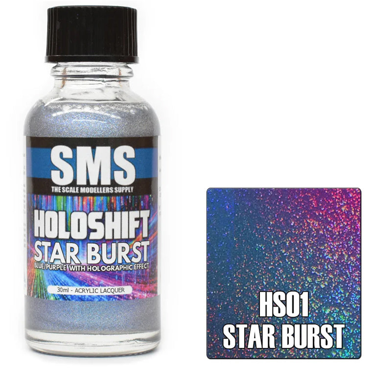 SMS HS01 - AIRBRUSHFARBE 30ML HOLOSHIFT STAR BURST BLAU/LILA/HOLO ACRYLHARZLACK SCALE MODELLERS SUPPLY