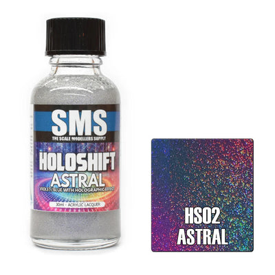 SMS HS02 - AIRBRUSHFARBE 30ML HOLOSHIFT ASTRAL VIOLET/BLAU/HOLO ACRYLLACK FÜR MODELLBAUER
