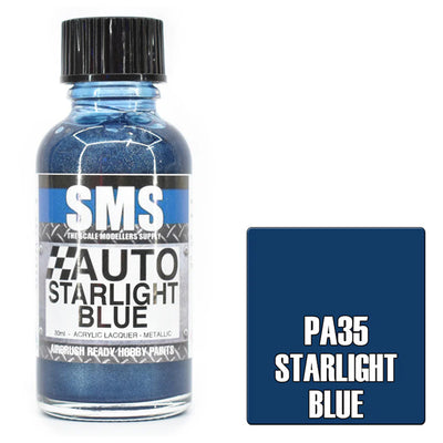 SMS PA35 - AIR BRUSH PAINT 30ML STARLIGHT BLUE ACRYLIC LACQUER SCALE MODELLERS SUPPLY
