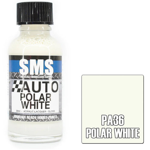 SMS PA36 - AIR BRUSH PAINT 30ML POLAR WHITE ACRYLIC LACQUER SCALE MODELLERS SUPPLY