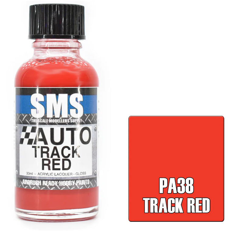 SMS PA38 - AIR BRUSH PAINT 30ML TRACK RED ACRYLIC LACQUER SCALE MODELLERS SUPPLY