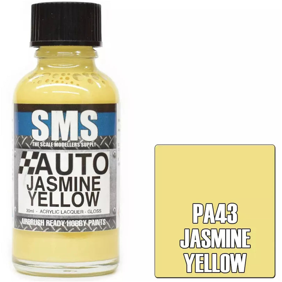 SMS PA43 - AIR BRUSH PAINT 30ML JASMIN YELLOW ACRYLIC LACQUER SCALE MODELLERS SUPPLY