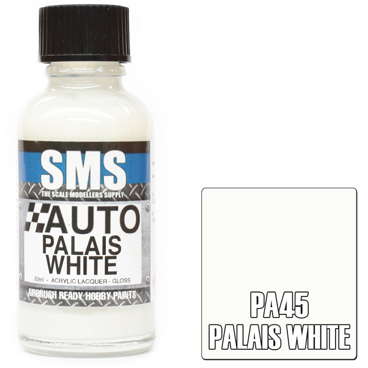 SMS PA45 - AIR BRUSH PAINT 30ML PALAIS WHITE ACRYLIC LACQUER SCALE MODELLERS SUPPLY