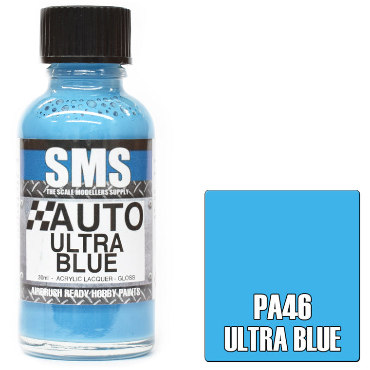 SMS PA46 - AIR BRUSH PAINT 30ML ULTRA BLUE ACRYLIC LACQUER SCALE MODELLERS SUPPLY