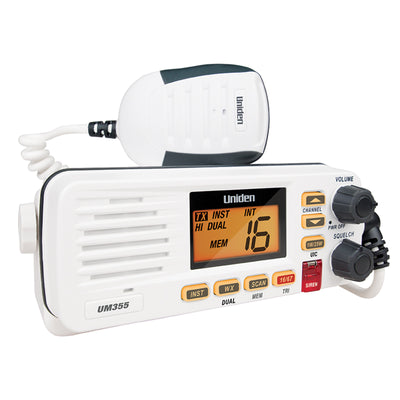 Uniden UM355 25W VHF Marine Radio, White, Water Resistant