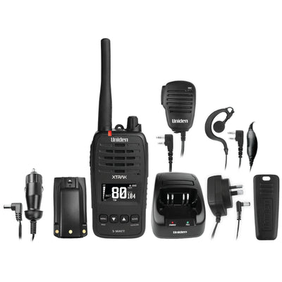 Uniden XTRAK50-O SINGLE PACK 5W UHF-CB Orange Handheld, Commercial Chasis, Waterproof,withAccessories