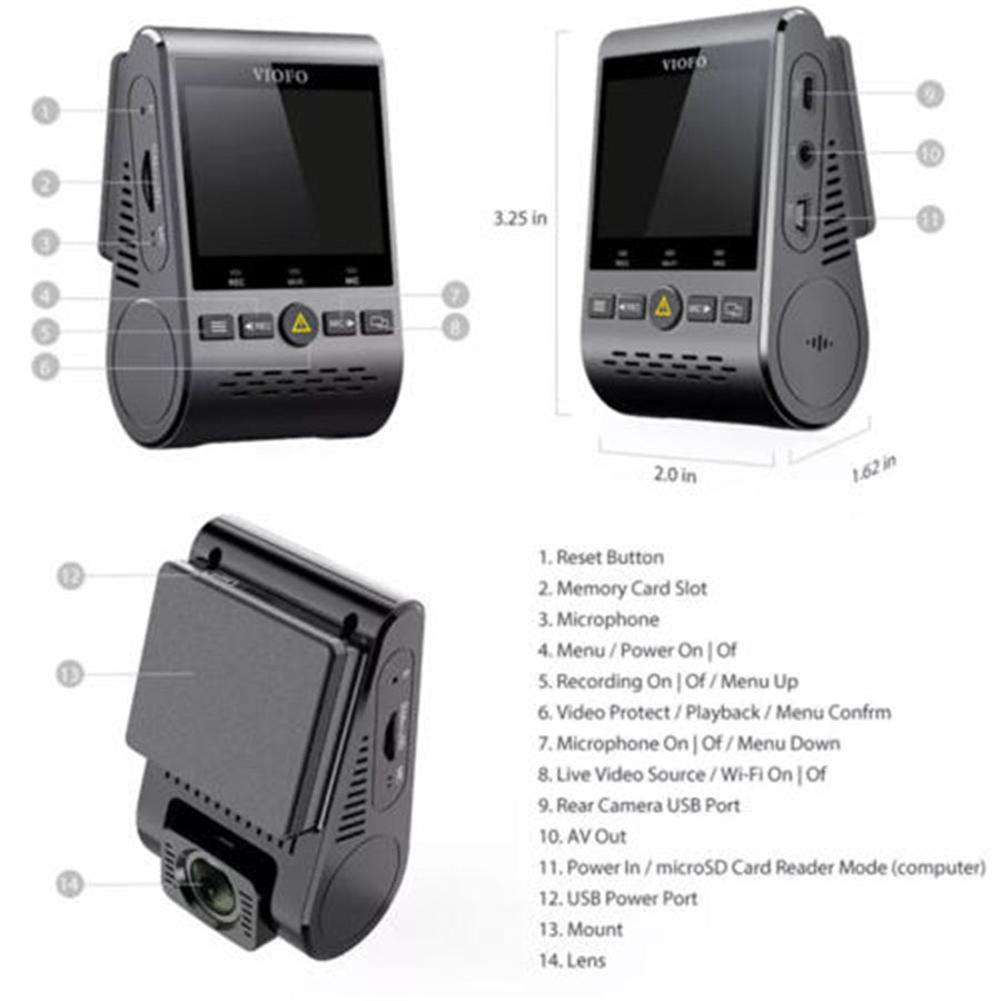 A129PRO-G - VIOFO DASHCAM 4K A129 PRO SINGLE CAMERA WIFI + GPS