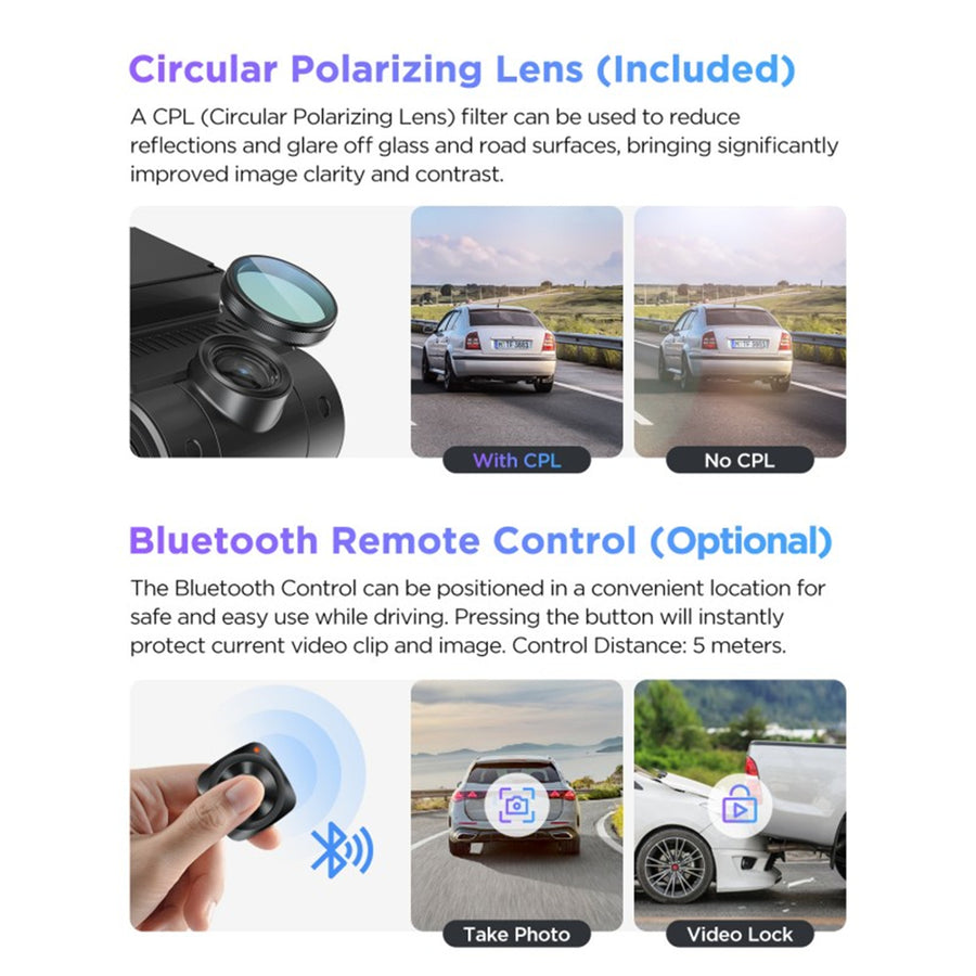 A229-PRO-2CH - VIOFO DASHCAM A229 PRO 4K FRONT 2K REAR 5GHZ WIFI + GPS