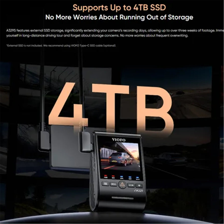 A329S-1CH - VIOFO DASHCAM A329 4K SINGLE CHANNEL WIFI 6 GPS