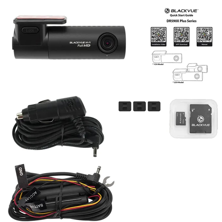BlackVue DR590X-1CH-PLUS FHD Dashcam with 32GB MicroSD Card