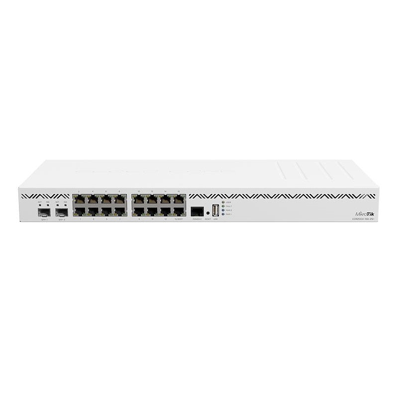 CCR2004-16G-2S+ - MikroTik CCR2004-16G-2S+ Router with 16x Gigabit Ethernet ports, 2x10G SFP+ and active cooling