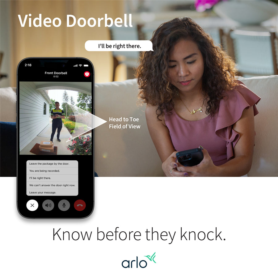 Arlo Essential  (2nd Gen)  2K Outdoor Wire-Free Battery Video Doorbell