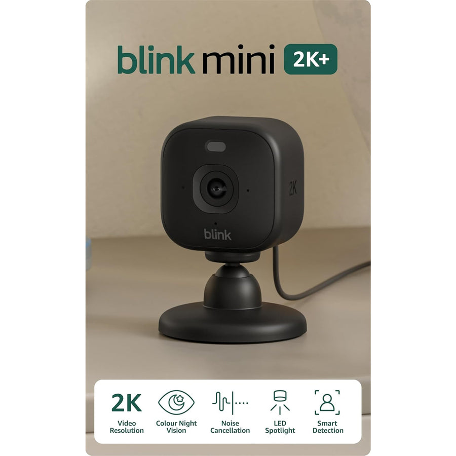 Blink  Mini 2K+ Indoor/Outdoor Plug-in Security Camera  - Black
