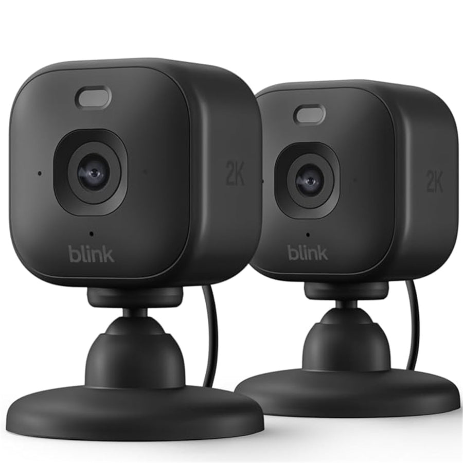 Blink  Mini 2K+ Indoor/Outdoor Plug-in Security Camera - 2 Pack  - Black