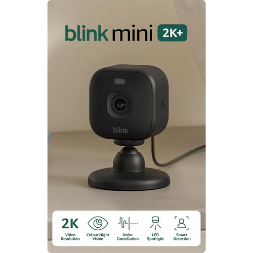 Blink  Mini 2K+ Indoor/Outdoor Plug-in Security Camera - 2 Pack  - Black