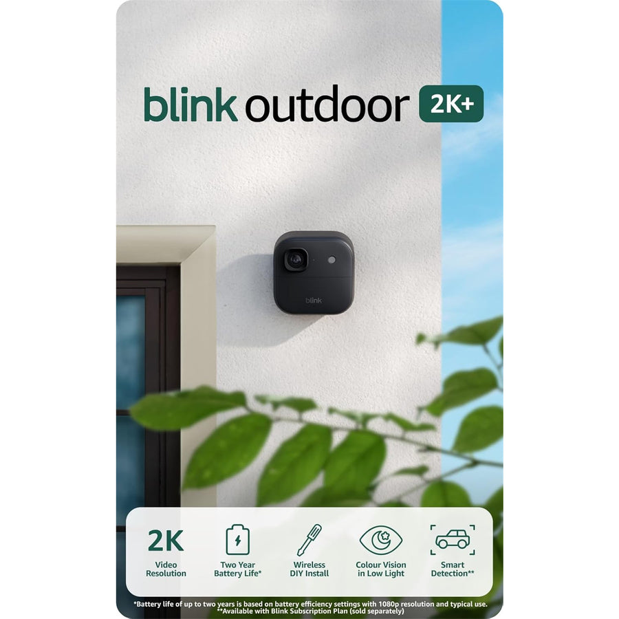 Blink  Outdoor  Camera - Black - 3 pack - 2K+ - Wire Free