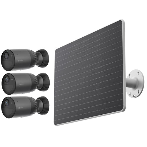 EZVIZ  BC1c AOV 8MP/4K Outdoor Wire-Free Battery Camera (3-Pack) with 75Wh Battery Solar Panel
