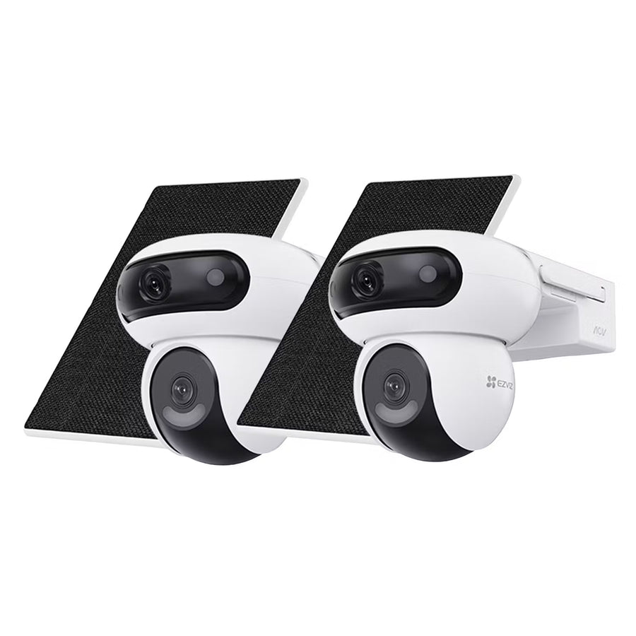 EZVIZ  HB90 5MP/3K Dual-Lens Outdoor Wire-Free Battery PT Camera with Solar & 16GB SD Card - 2 Pack