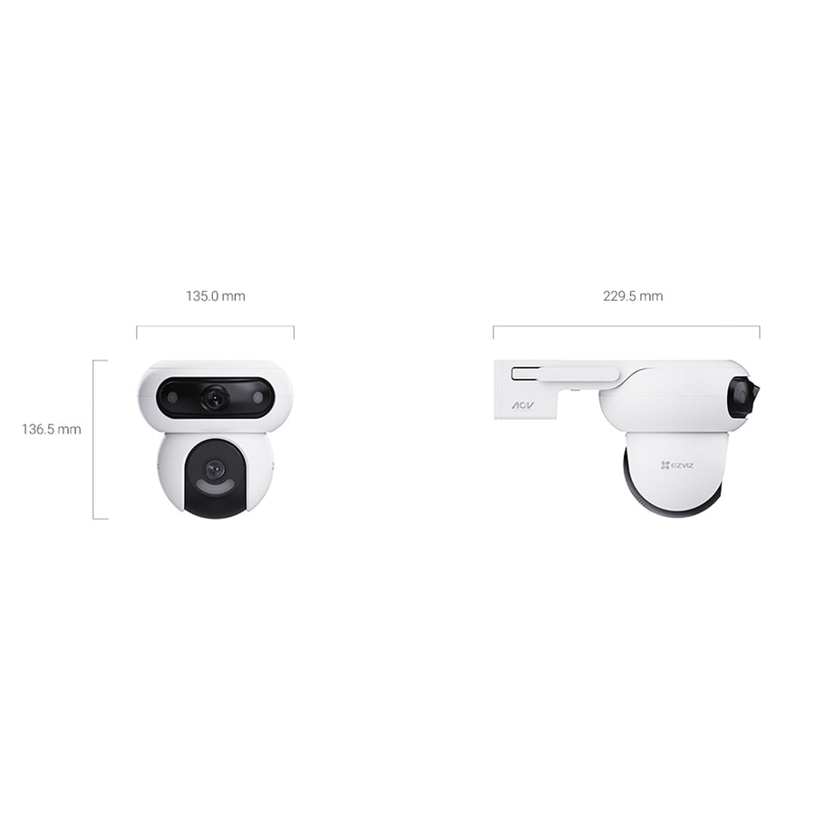 EZVIZ  HB90 5MP/3K Dual-Lens Outdoor Wire-Free Battery PT Camera with Solar & 16GB SD Card - 2 Pack