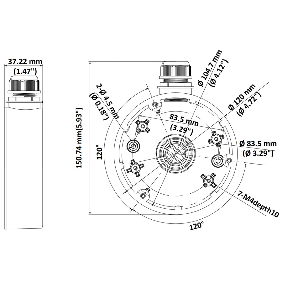 DS-1280ZJ-DM46 - HIKVISION 1280ZJ-DM46 JUNCTION BOX, 2YR