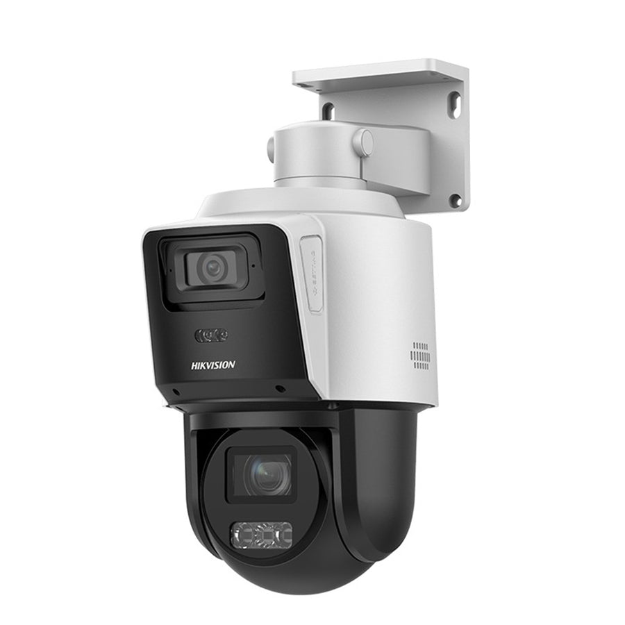 HiLook PTZ-ND4404-SL - 4MP Dual-Lens PTZ Camera Active Deterrence Red/Blue Flashing Light, IP66, White