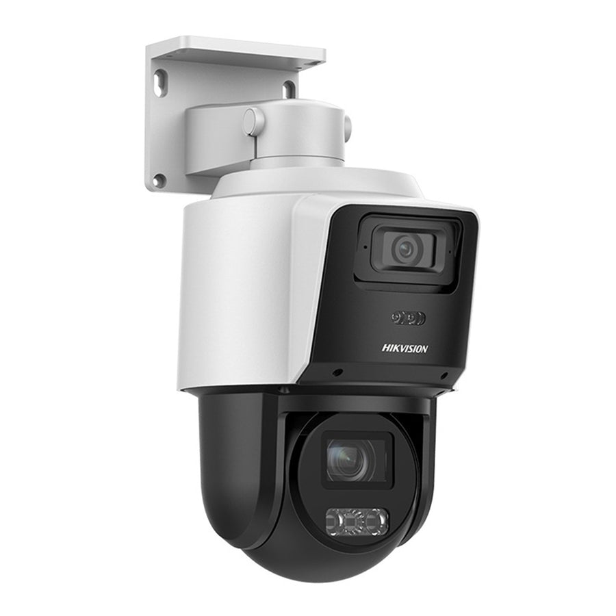 HiLook PTZ-ND4404-SL - 4MP Dual-Lens PTZ Camera Active Deterrence Red/Blue Flashing Light, IP66, White