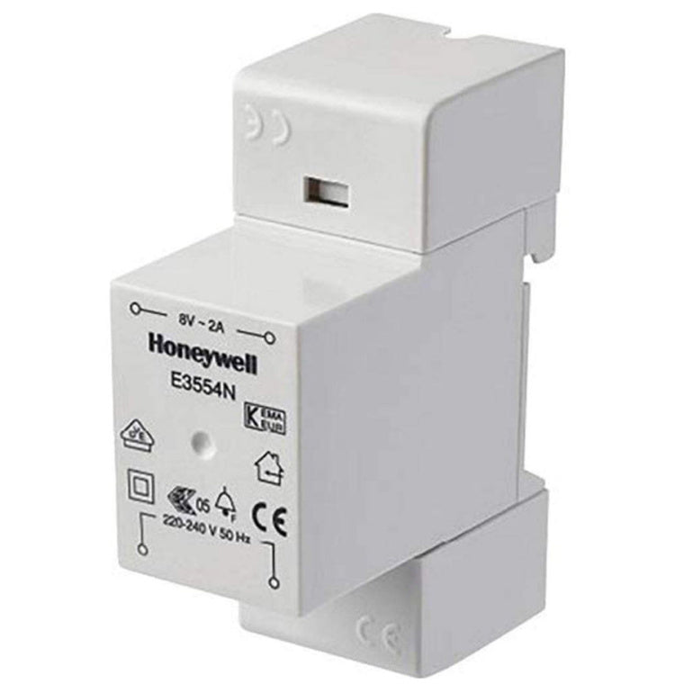Honeywell HONE3554N DIN/Surface Mount 8V / 1A Transformer - for Fixed Installations - Use with Door Chimes & Bells - T, DIN RAIL/SURF 8V ~240V