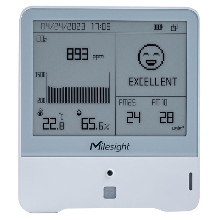 Milesight AM308-915M LoRaWAN 8 in 1 Indoor Ambience Monitoring IoT Sensor - Temp, Humidity, Light, Motion, CO2, TVOC, Barometric Pressure, PM2.5 and PM10
