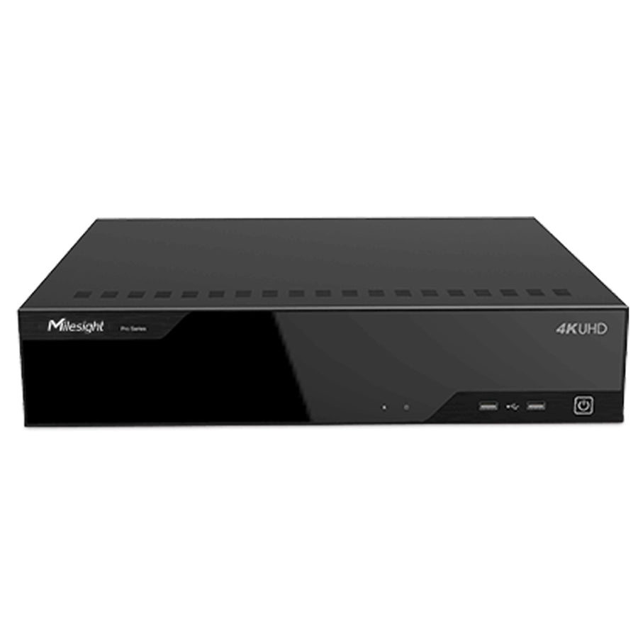 Milesight 4K 64 Channel Pro IP Camera Network Video Recorder, Multi-video Output, Decode up to 4-CH 4K UHD & 16-CH 1080P, ANR, RAID, N+1 Hot Spare and Versatile Interfaces