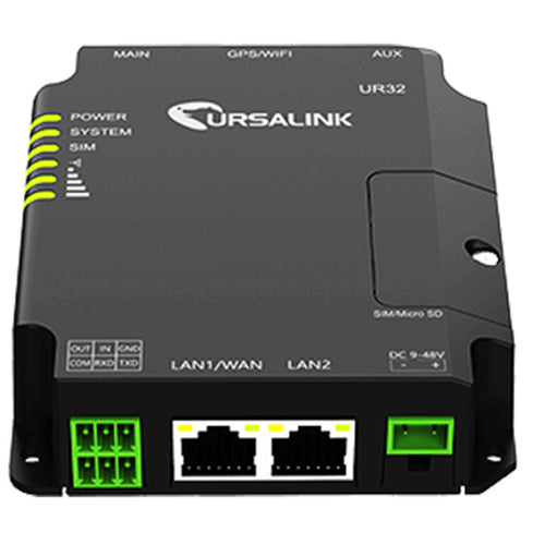 Milesight UR32 Industrial 3G/4G/LTE PoE DIN Mountable Router with I/O Serial and Wi-Fi