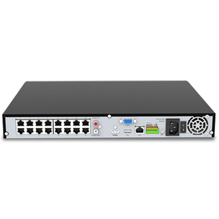 MS-N5016-NPE - Milesight 4K NDAA 16 Channel Pro IP Camera POE NVR LPR Camera Supported