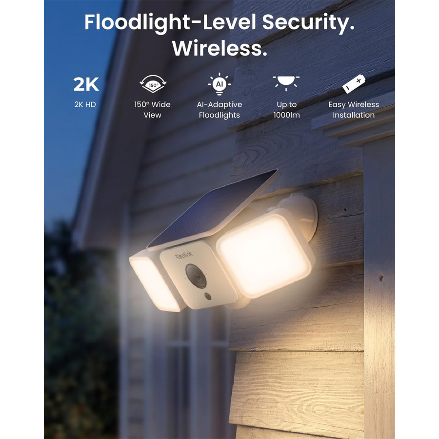 Reolink  Solar Floodlight Cam 4MP/2K Outdoor Wire-Free Battery Camera
