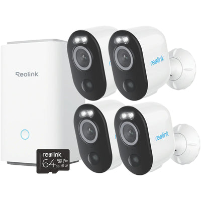 ARGUS3-PRO 4PK with HUB - Reolink 2K Battery Solar Powered Camera  5GHz 2.4GHz WiFi Range