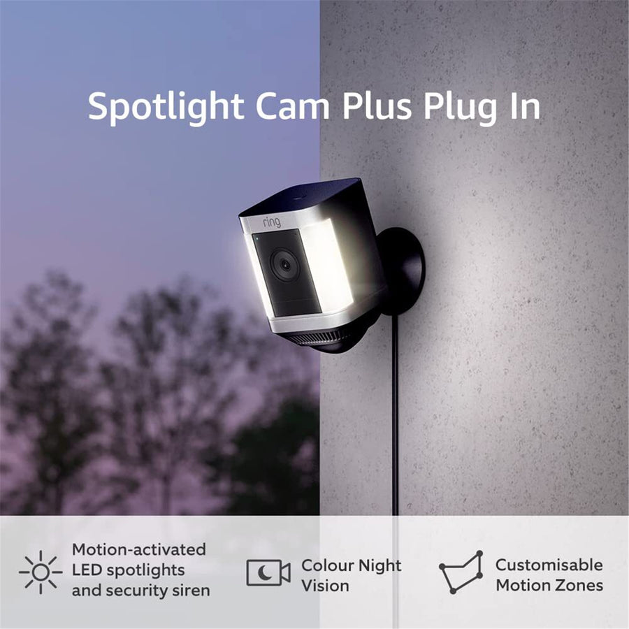 RING  Spotlight Cam Plus Plug-in - Black
