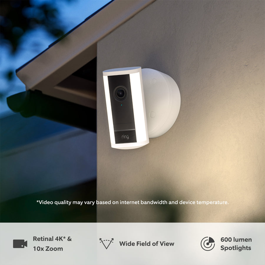B0DZ8B1XR8 - Ring Spotlight Camera Pro (2nd Gen) White Wired (1 pack)