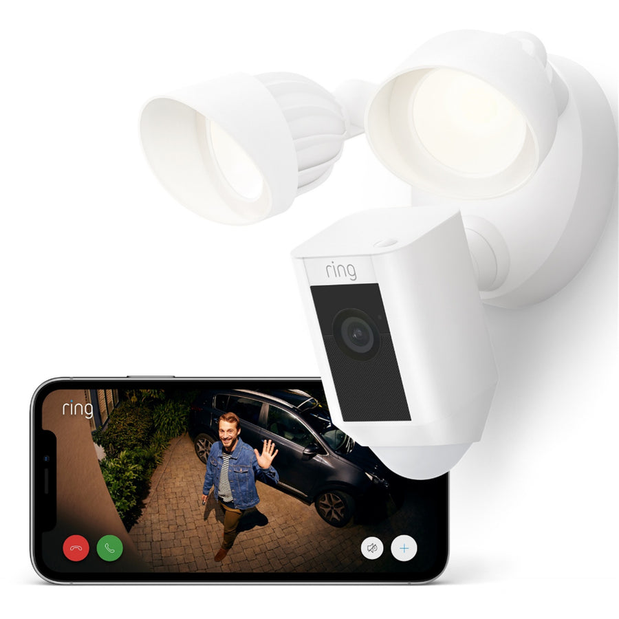 B08F6H9RZT - Ring Floodlight Camera Wired Plus - White