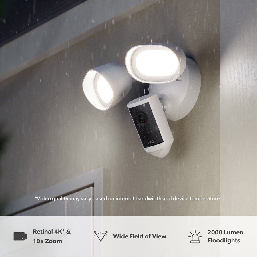 B0DYWLDQBR - Ring Floodlight Camera Pro (2nd Gen) White Wired (1 pack)